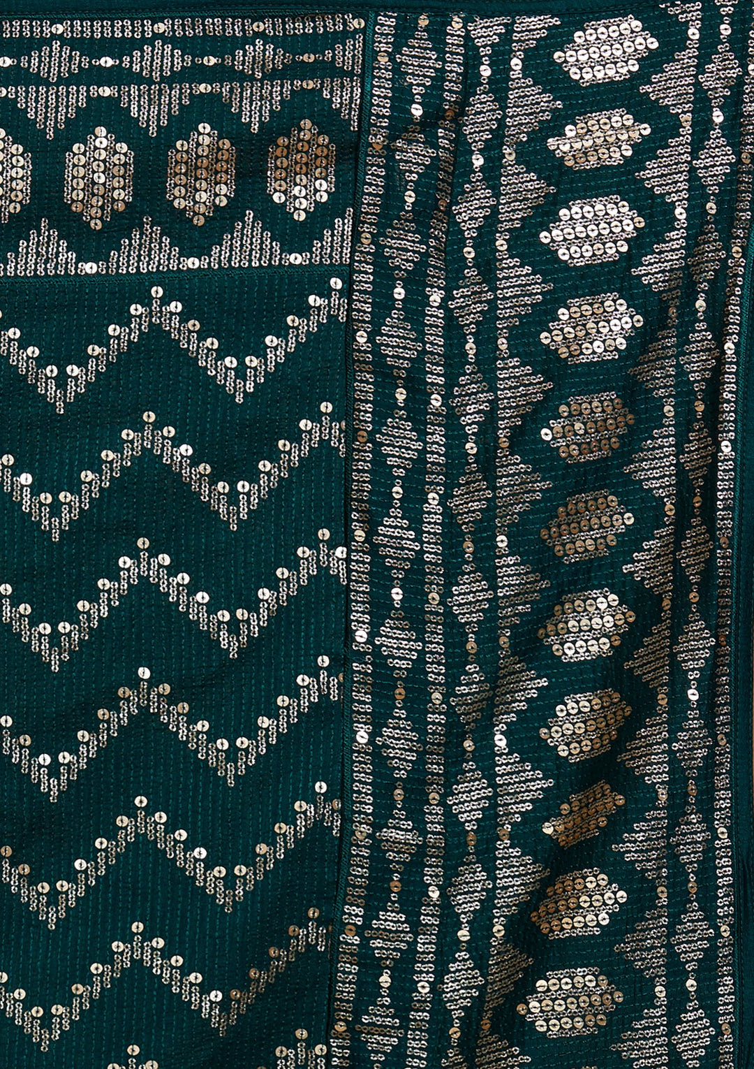 Bottle Green Swarovski Raw Silk Salwar Suit-Koskii