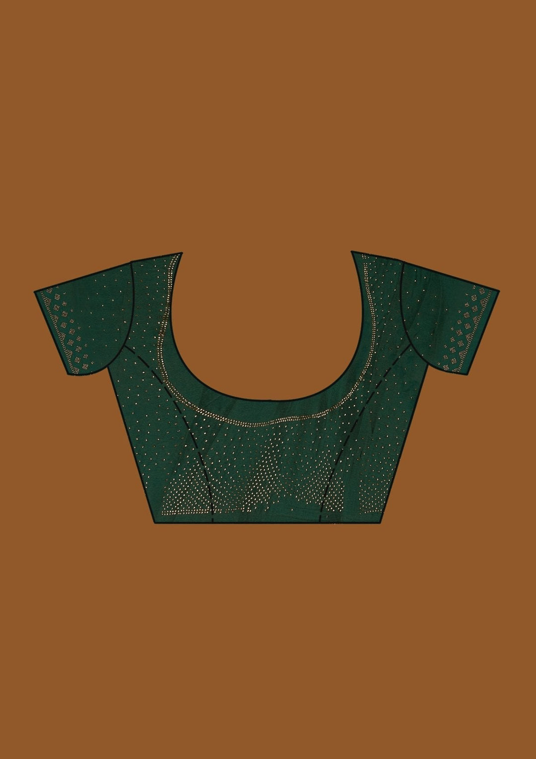 Bottle Green Swarovski Semi Crepe Designer Saree - Koskii