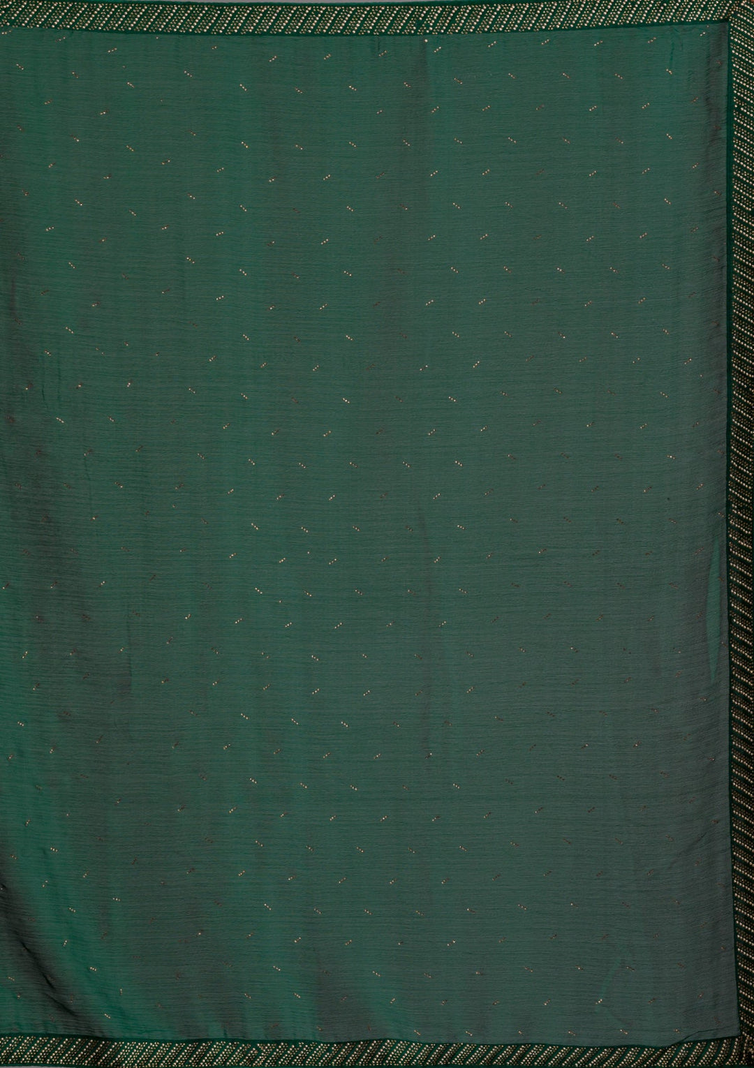 Bottle Green Swarovski Semi Crepe Saree-Koskii
