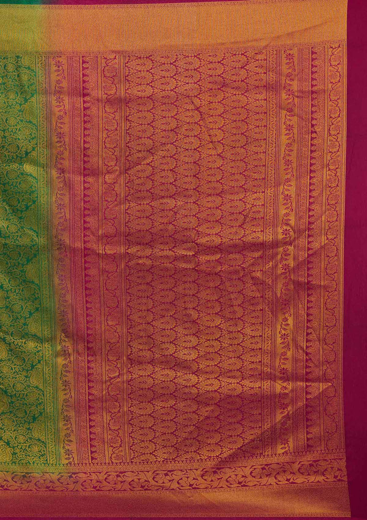 Bottle Green Zariwork Art Silk Designer Saree - Koskii