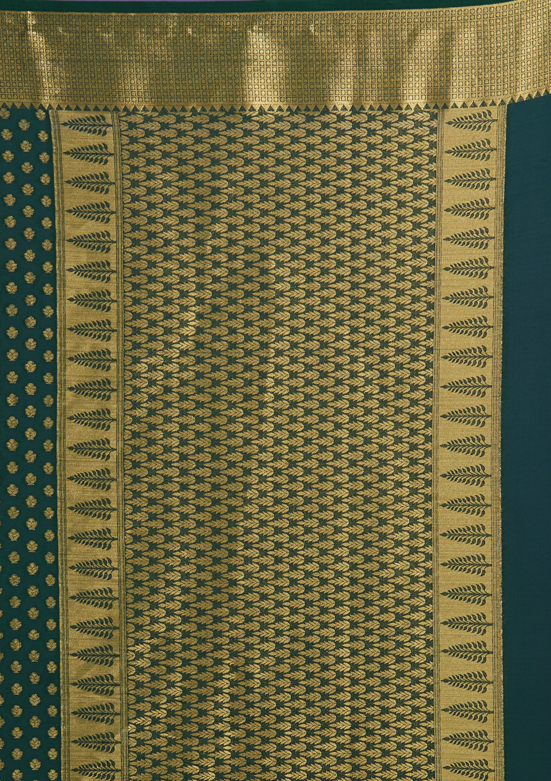 Bottle Green Zariwork Art Silk Saree-Koskii