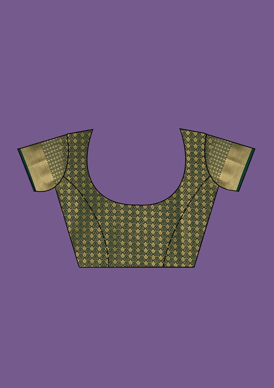 Bottle Green Zariwork Art Silk Saree-Koskii