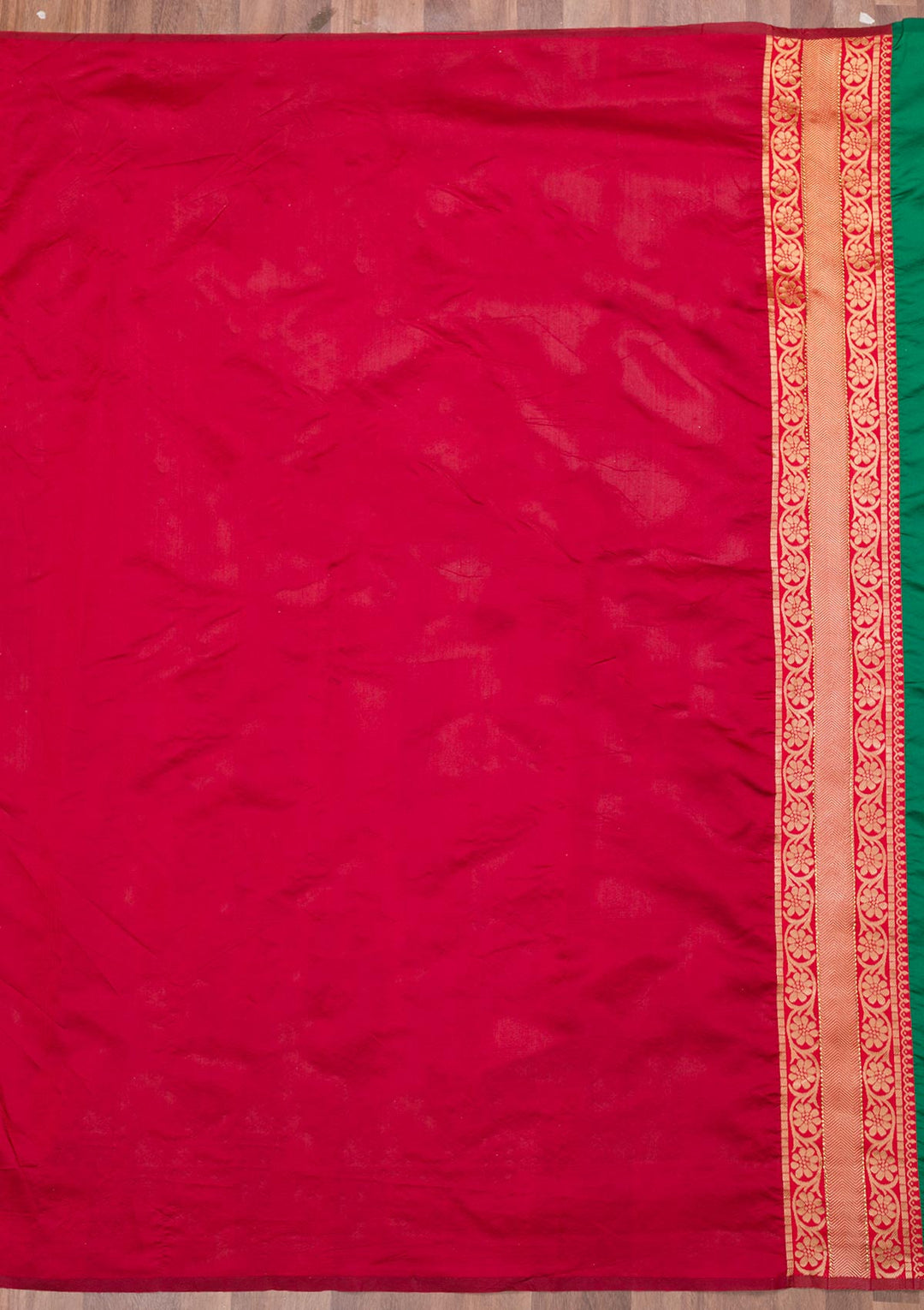 Bottle Green Zariwork Art Silk Saree-Koskii