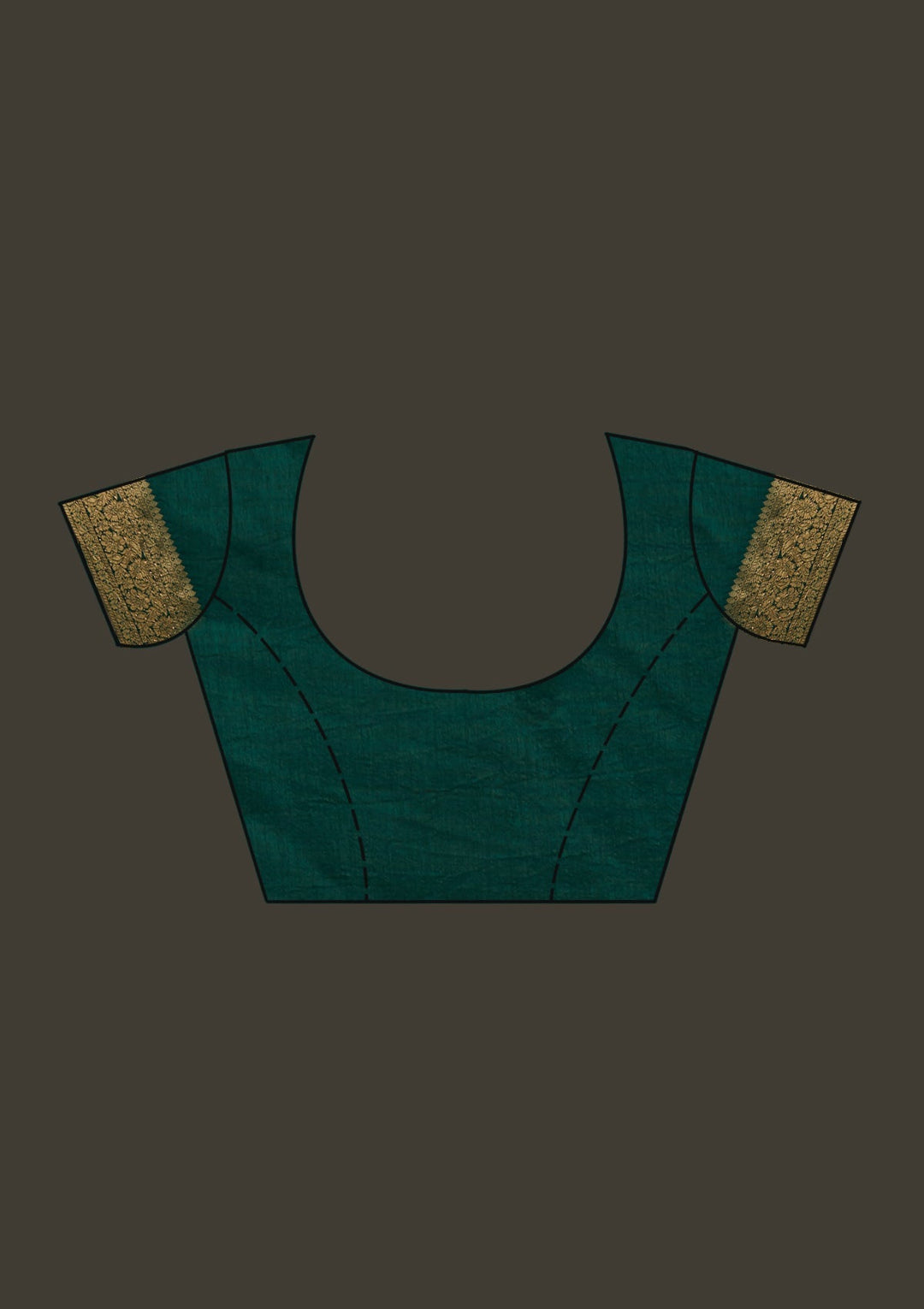 Bottle Green Zariwork Banarasi Designer Saree - Koskii