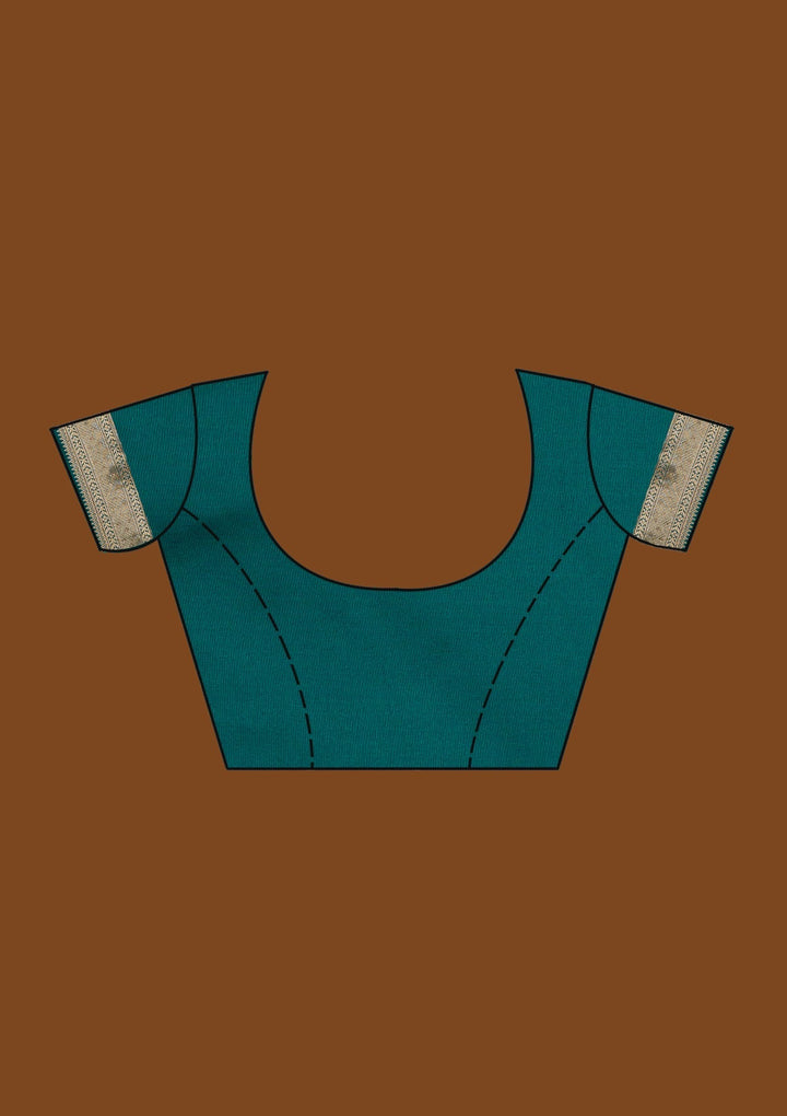 Bottle Green Zariwork Banarasi Designer Saree - Koskii