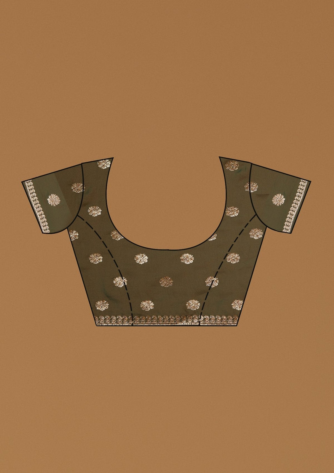 Bottle Green Zariwork Georgette Designer Saree - koskii