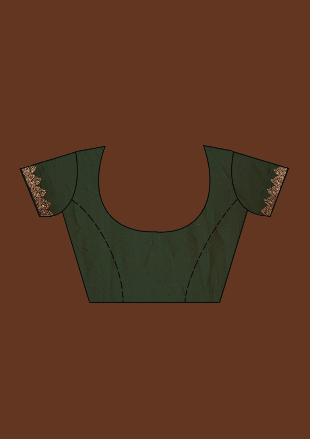 Bottle Green Zariwork Georgette Saree-Koskii