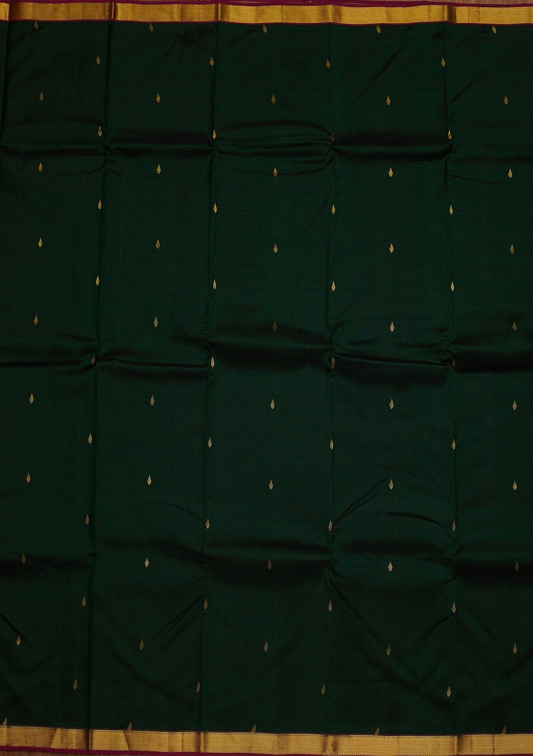 Bottle Green Zariwork Pure Silk Designer Saree - koskii