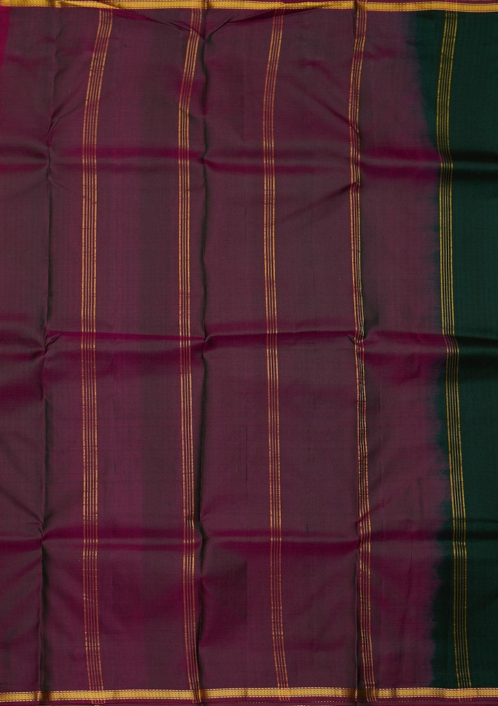 Bottle Green Zariwork Pure Silk Designer Saree - koskii