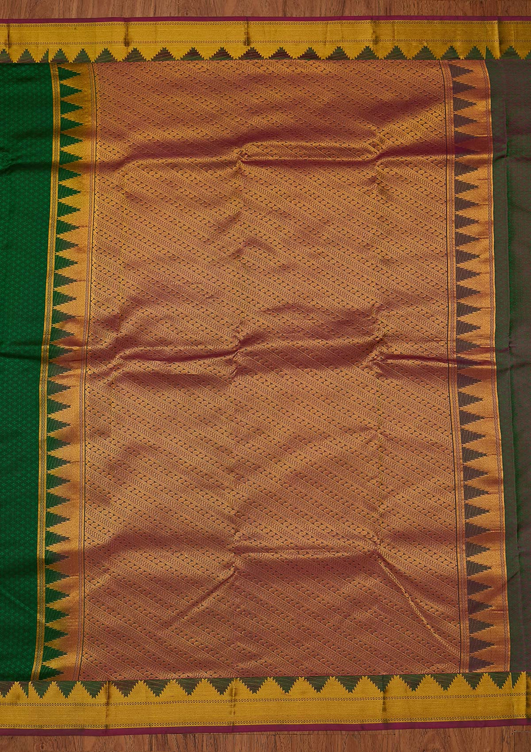 Bottle Green Zariwork Pure Silk Designer Saree - koskii