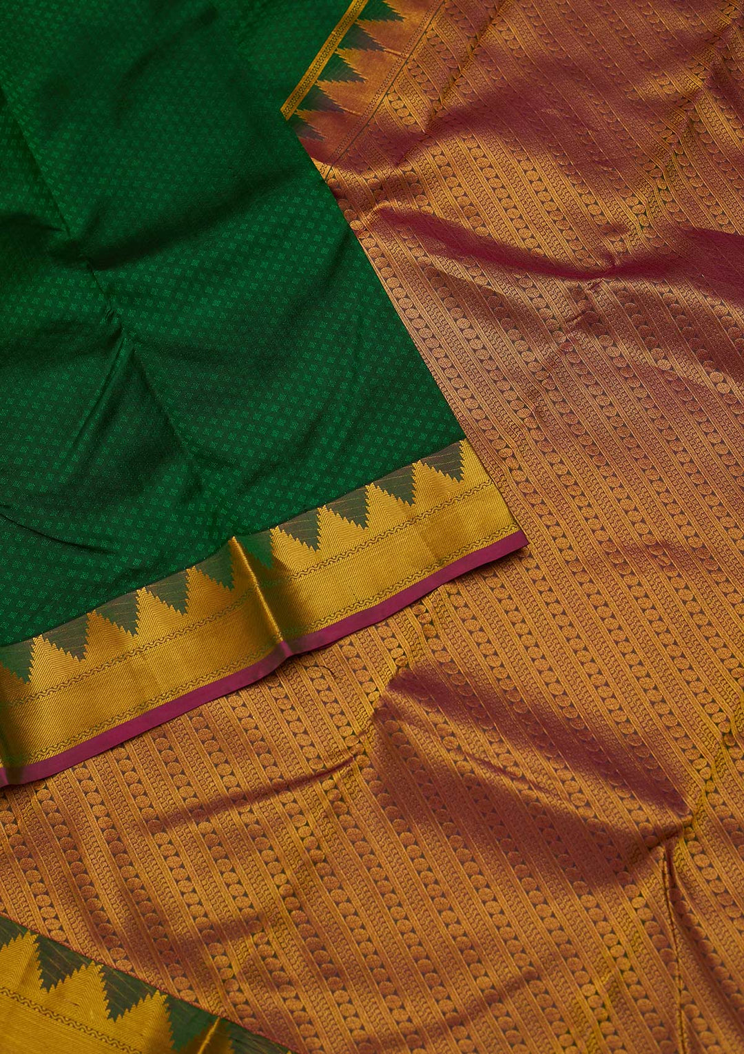 Bottle Green Zariwork Pure Silk Designer Saree - koskii