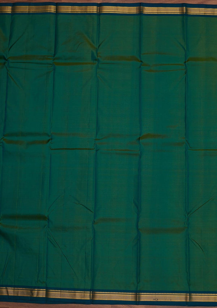 Bottle Green Zariwork Pure Silk Designer Saree - Koskii
