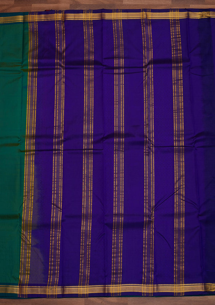 Bottle Green Zariwork Pure Silk Designer Saree - Koskii