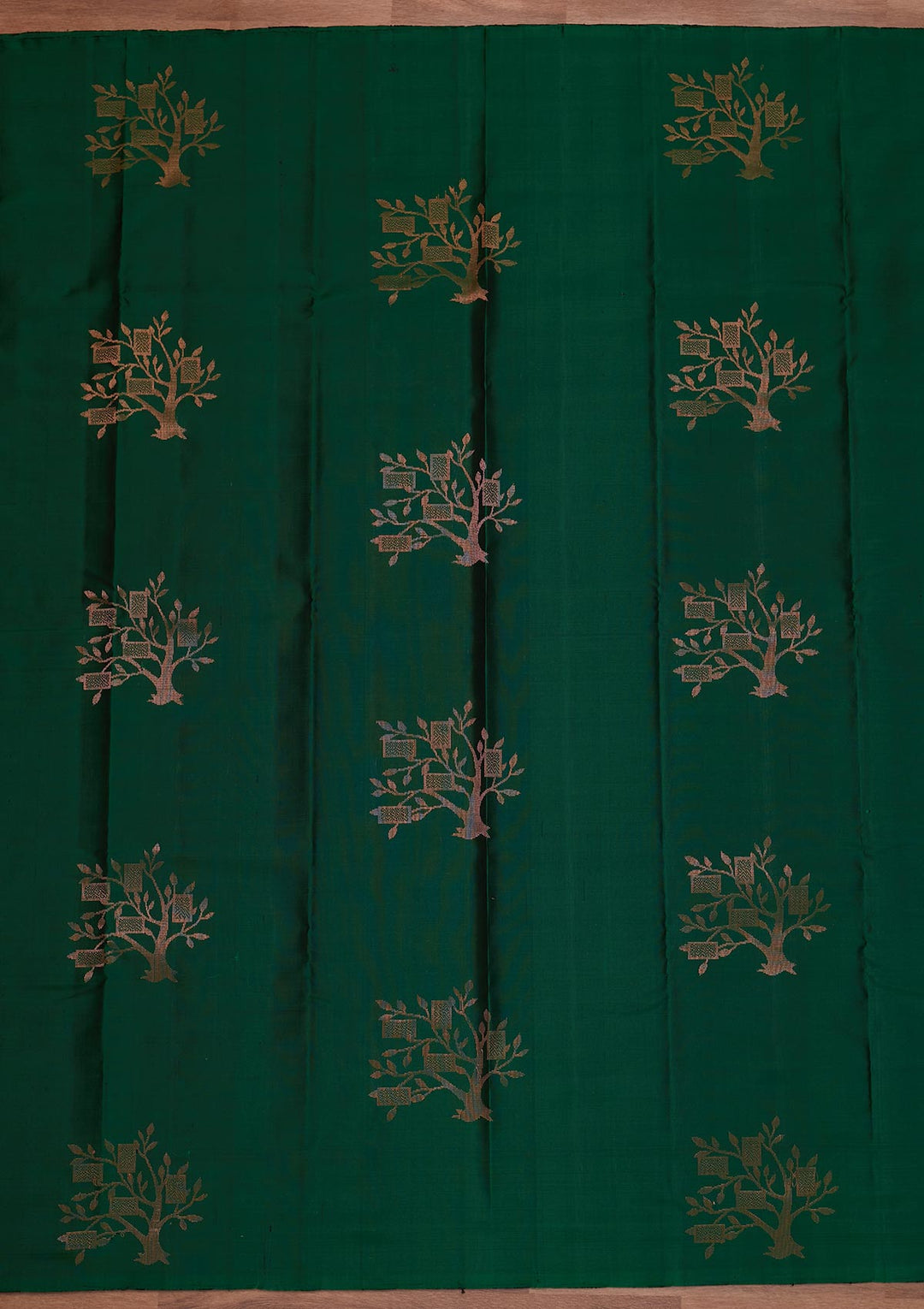 Bottle Green Zariwork Pure Silk Designer Saree - Koskii