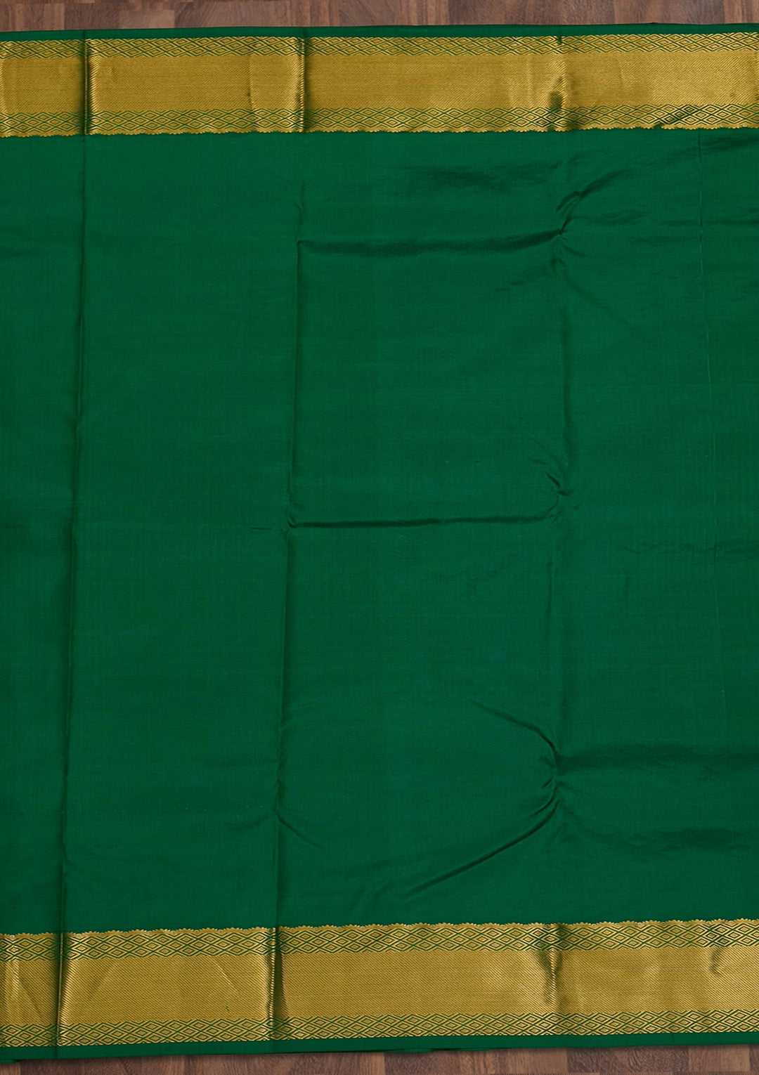 Bottle Green Zariwork Pure Silk Saree-Koskii
