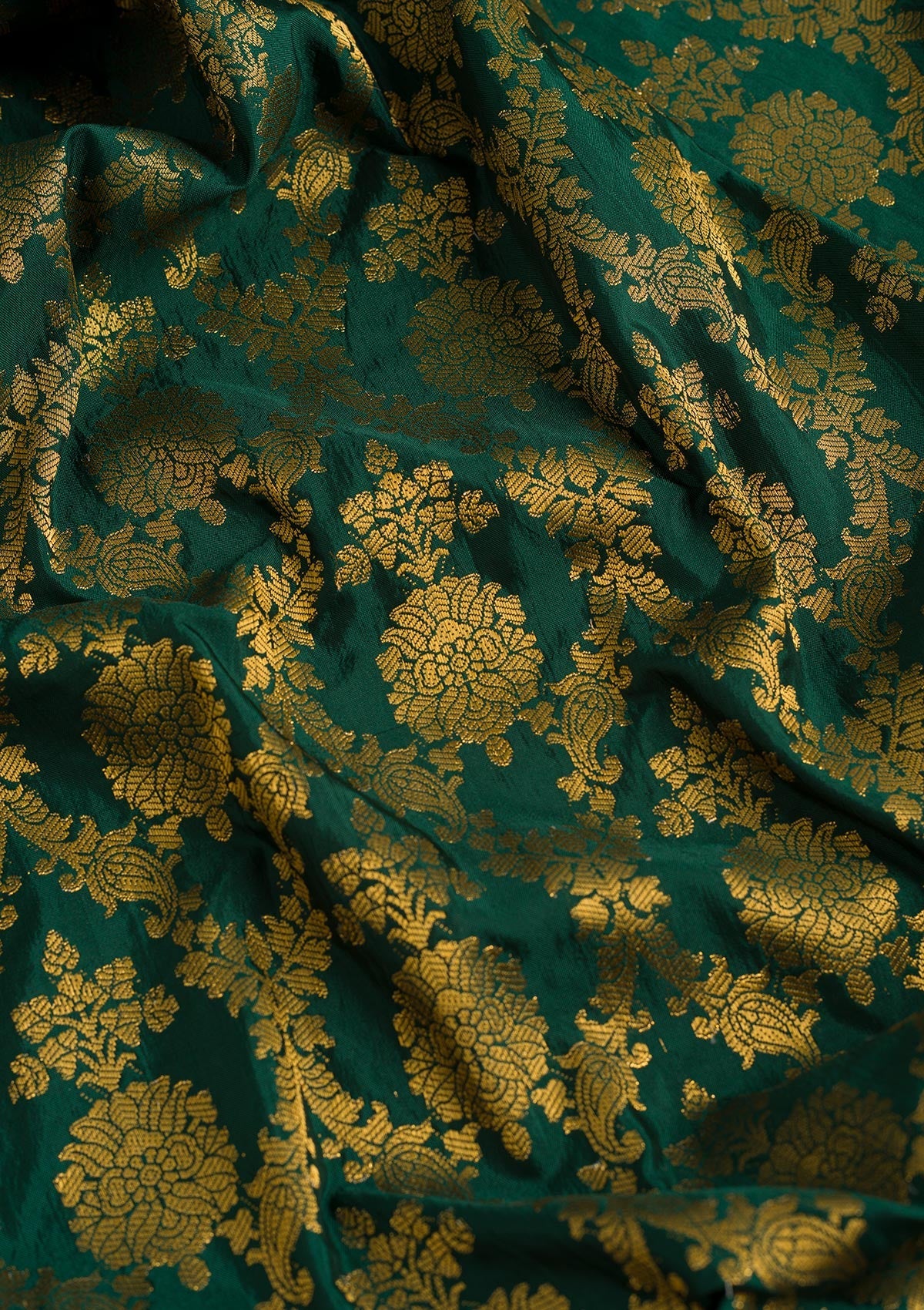 Bottle Green Embellished Silk Dupatta main image 0