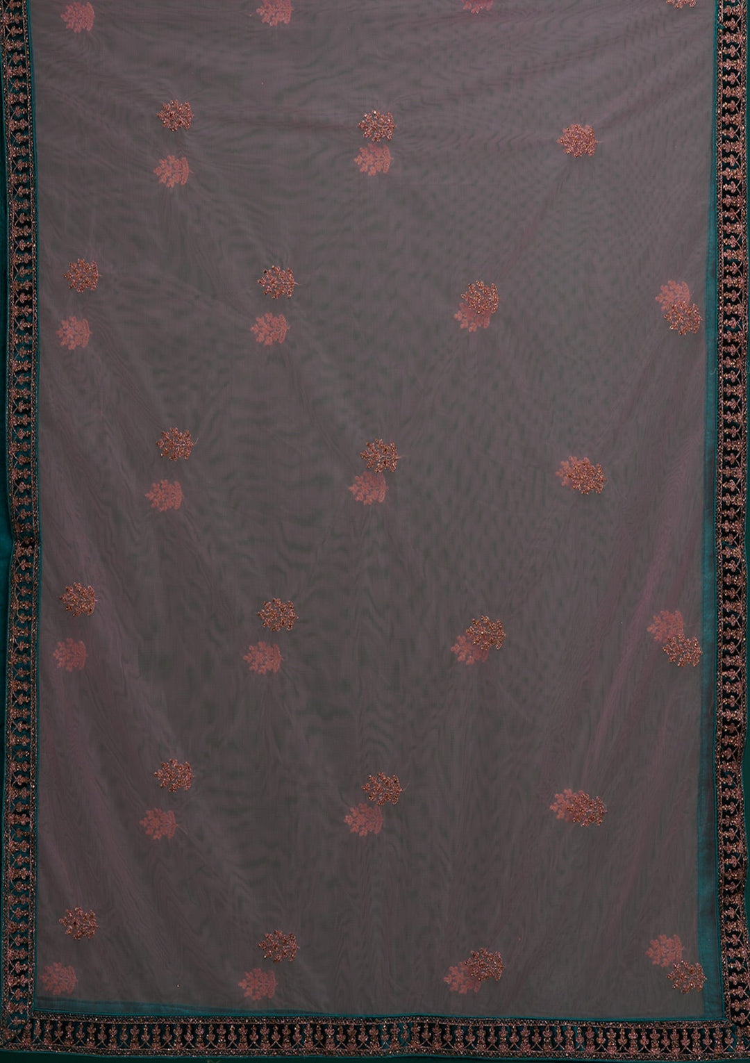 Bottle Green Zariwork Velvet Designer Lehenga - Koskii