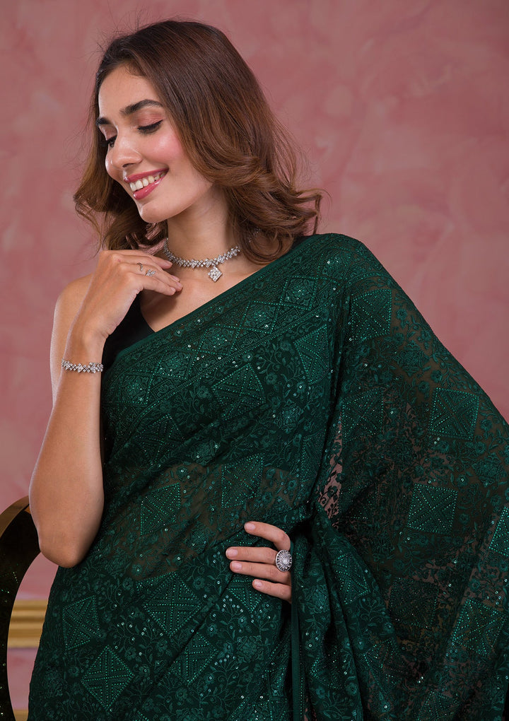 Mauve Gotapatti Georgette Designer Saree-Koskii