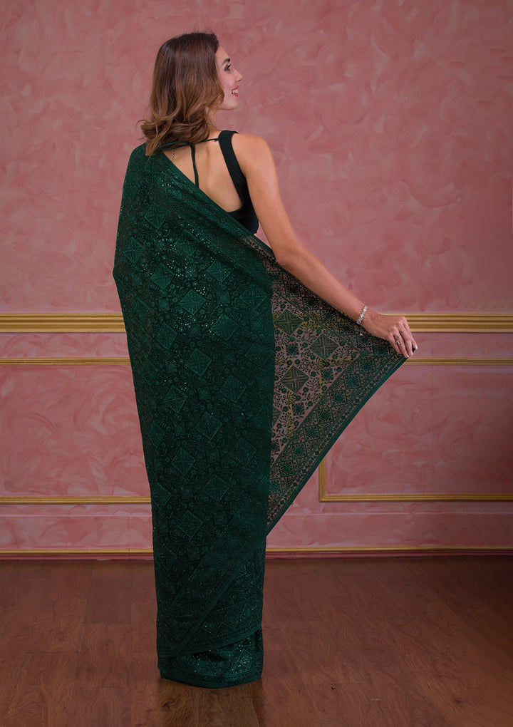 Mauve Gotapatti Georgette Designer Saree-Koskii