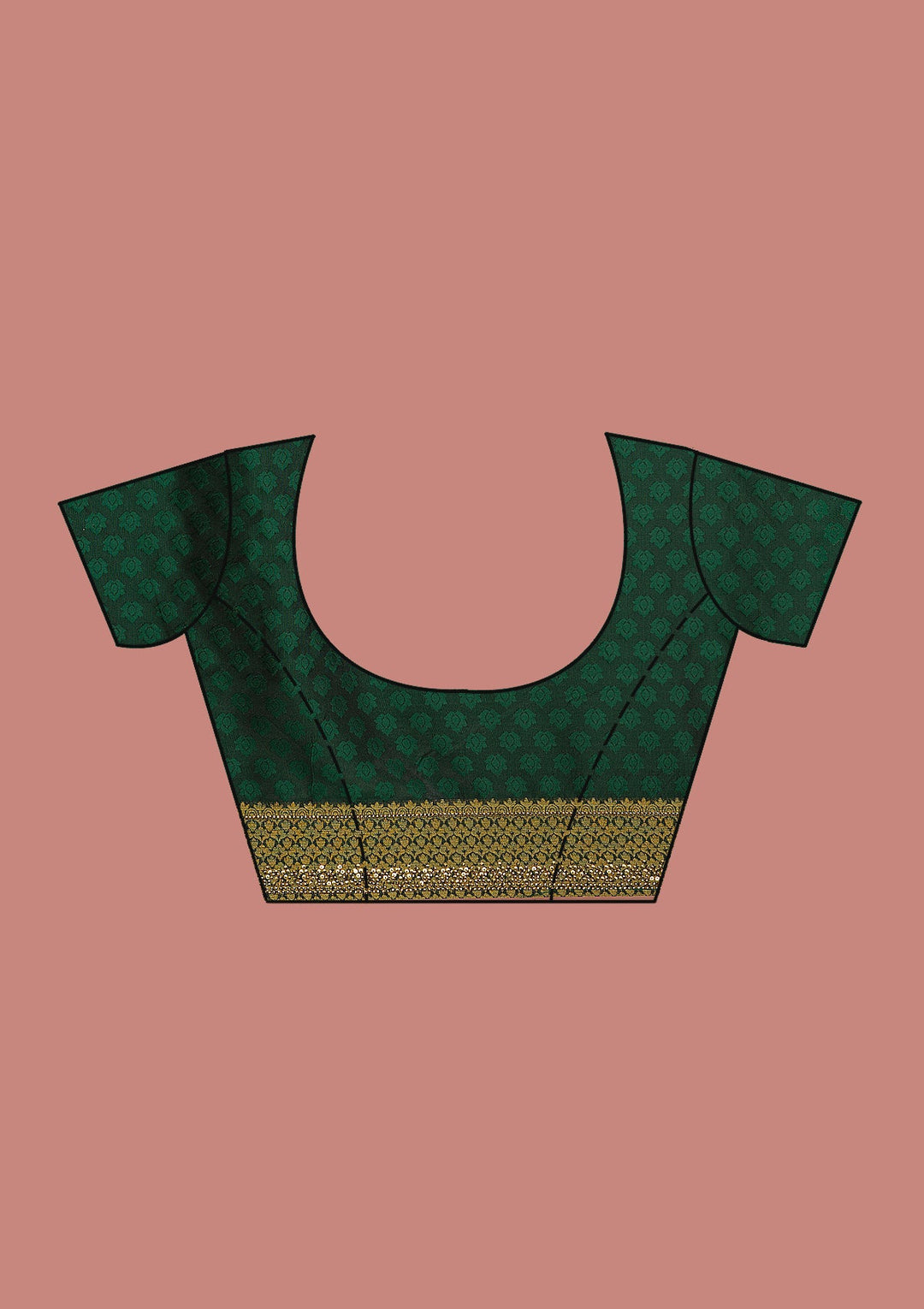 Bottle Green Zariwork Art Silk Saree-Koskii