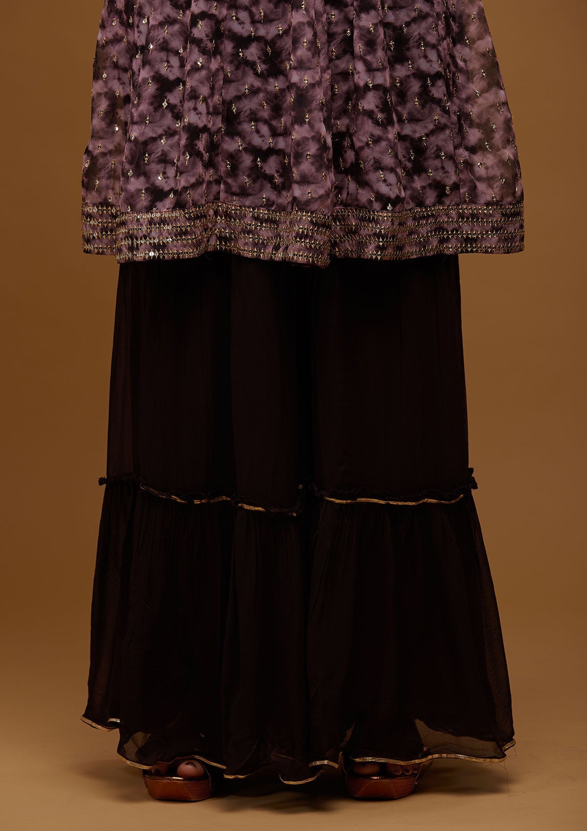 Brown Zariwork Georgette Designer Salwar Suit - Koskii