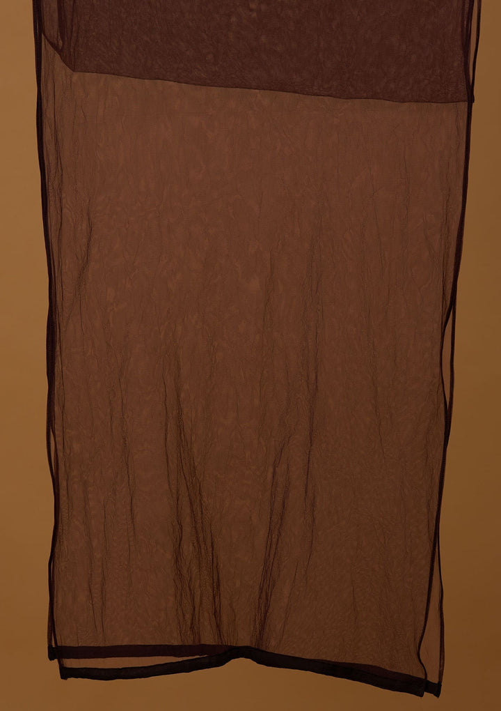 Brown Zariwork Georgette Designer Salwar Suit - Koskii
