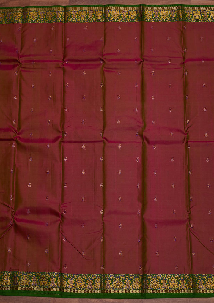 Brown Zariwork Pure Silk Designer Saree - Koskii