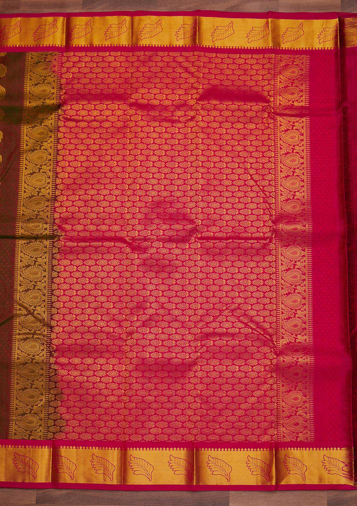 Brown Zariwork Pure Silk Designer Saree - Koskii