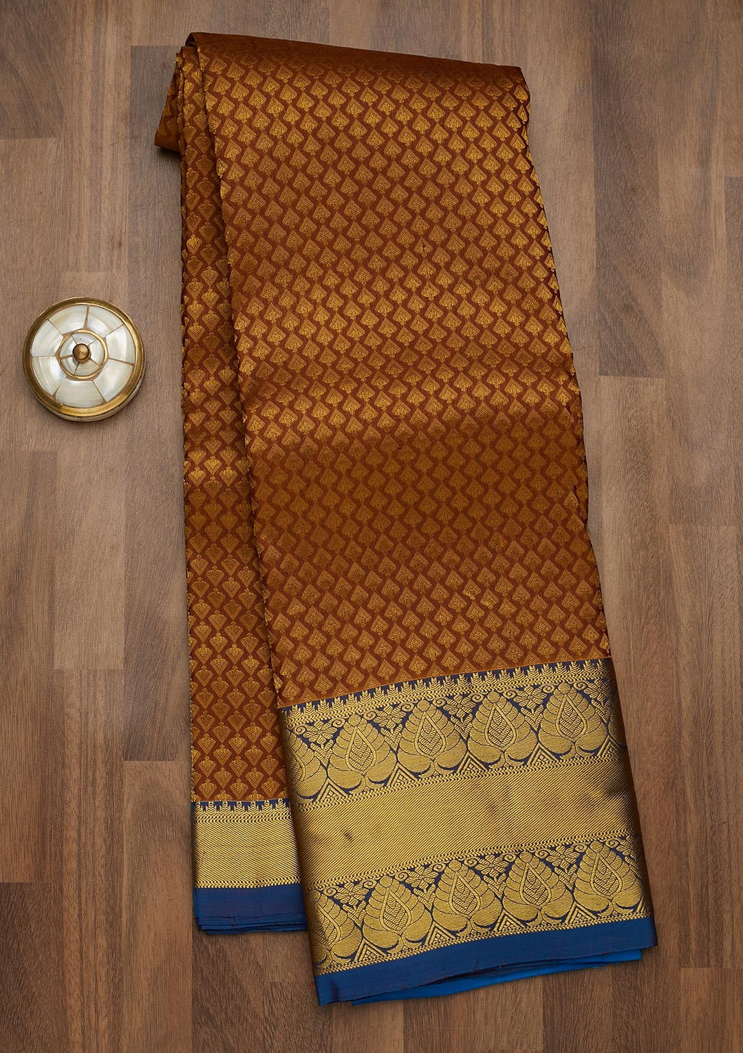 Brown Zariwork Pure Silk Saree-Koskii