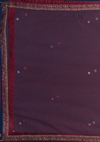 Cream Mirrorwork Net Designer Lehenga - Koskii