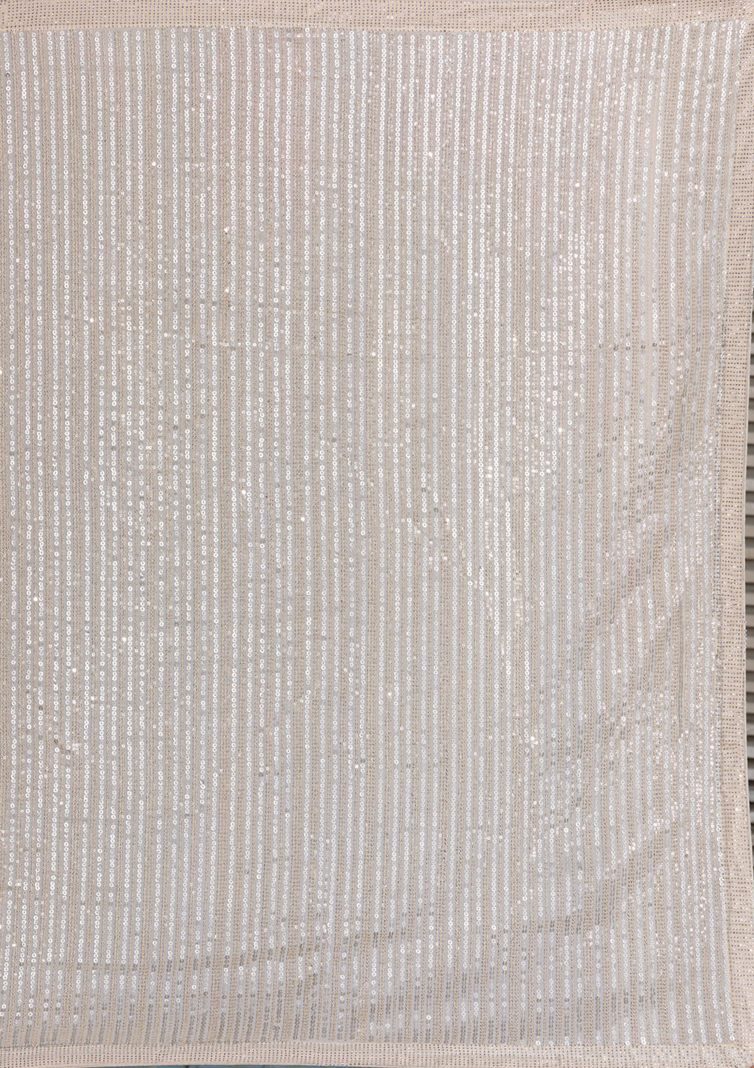 Cream Sequins Georgette Saree-Koskii