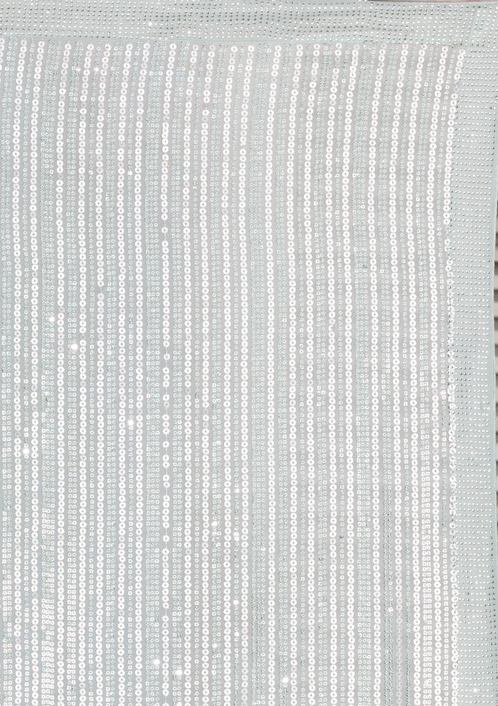 Sea Green Sequins Georgette Saree-Koskii