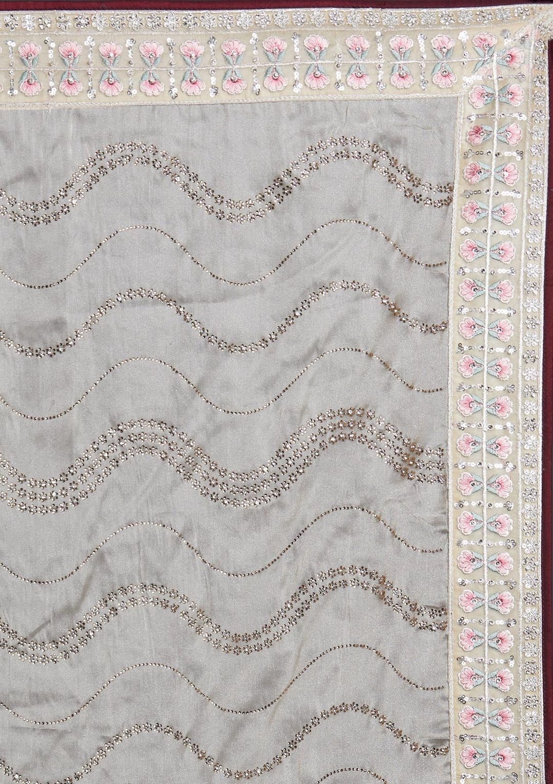 Cream Stonework Tissue Designer Saree - Koskii