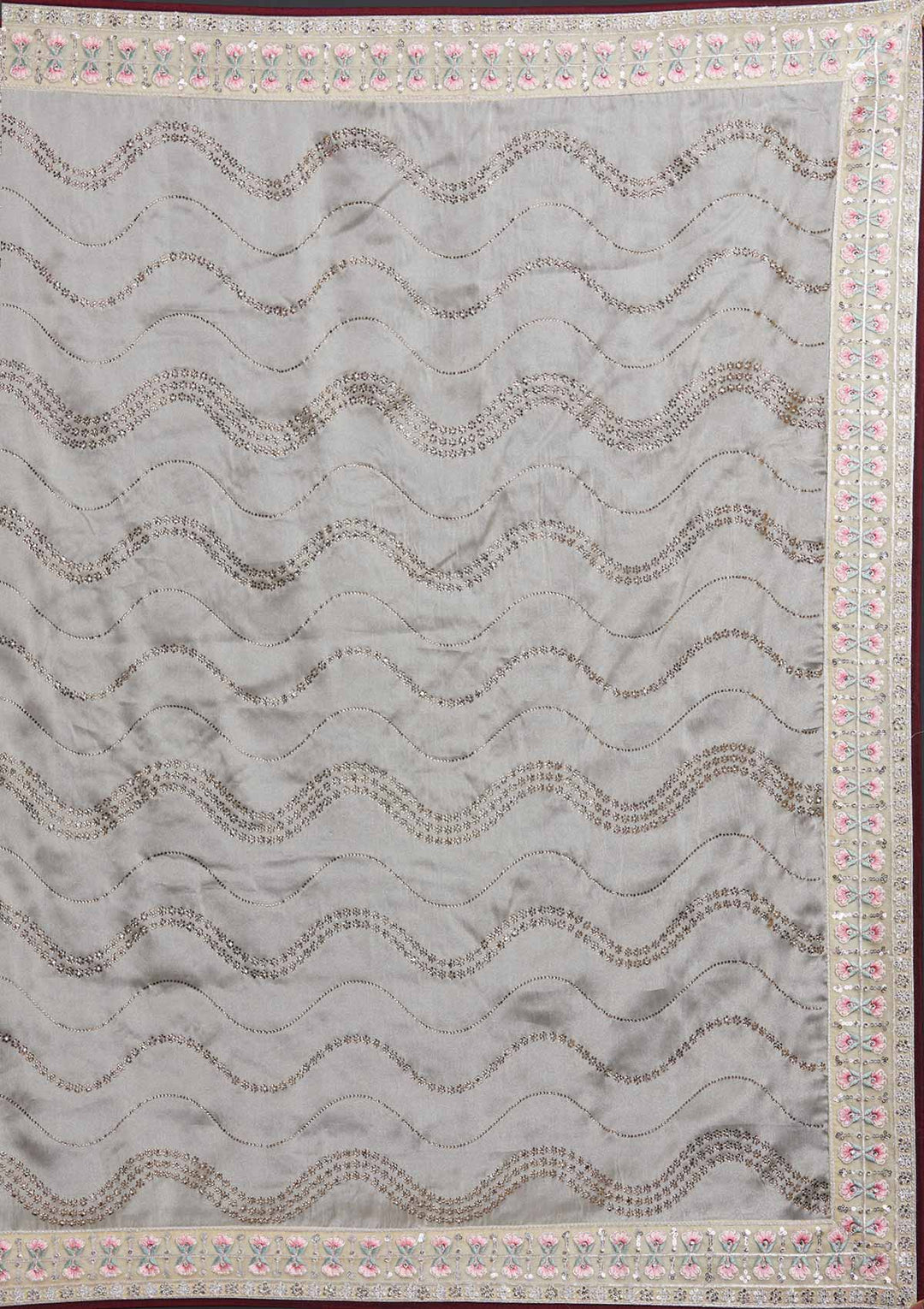 Cream Stonework Tissue Designer Saree - Koskii