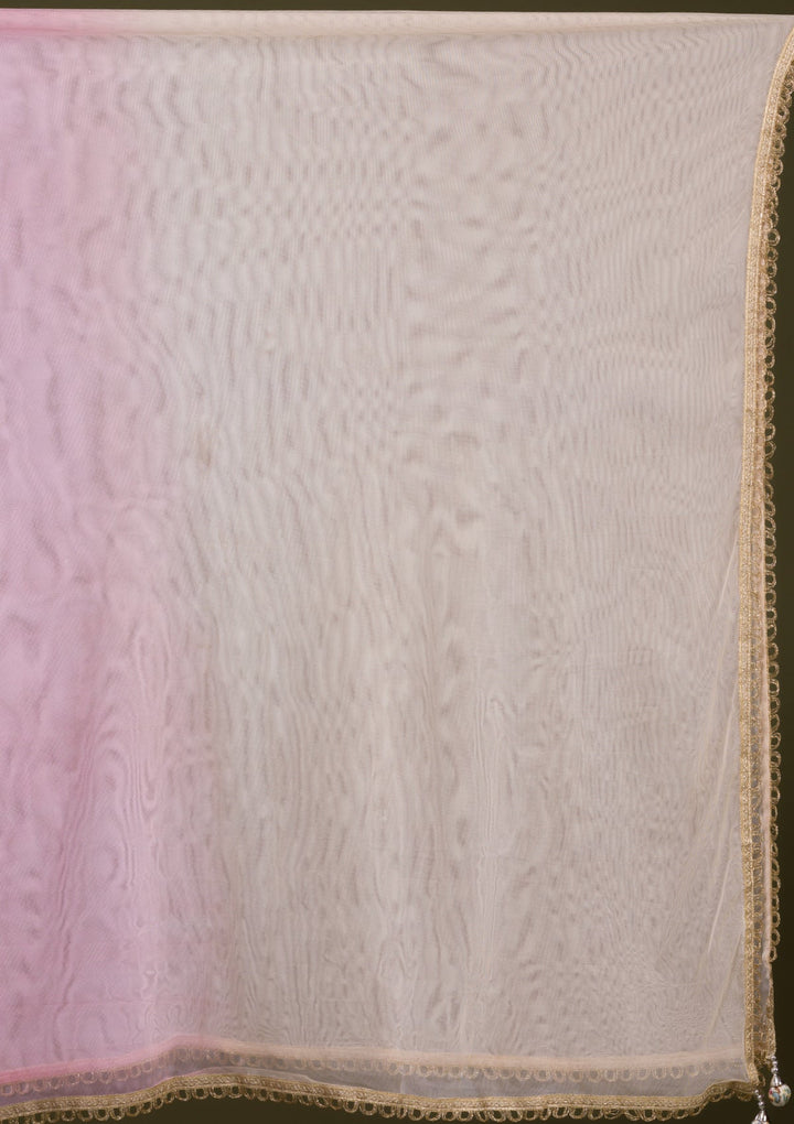 Cream Zariwork Art Silk Readymade Salwar Kameez-Koskii