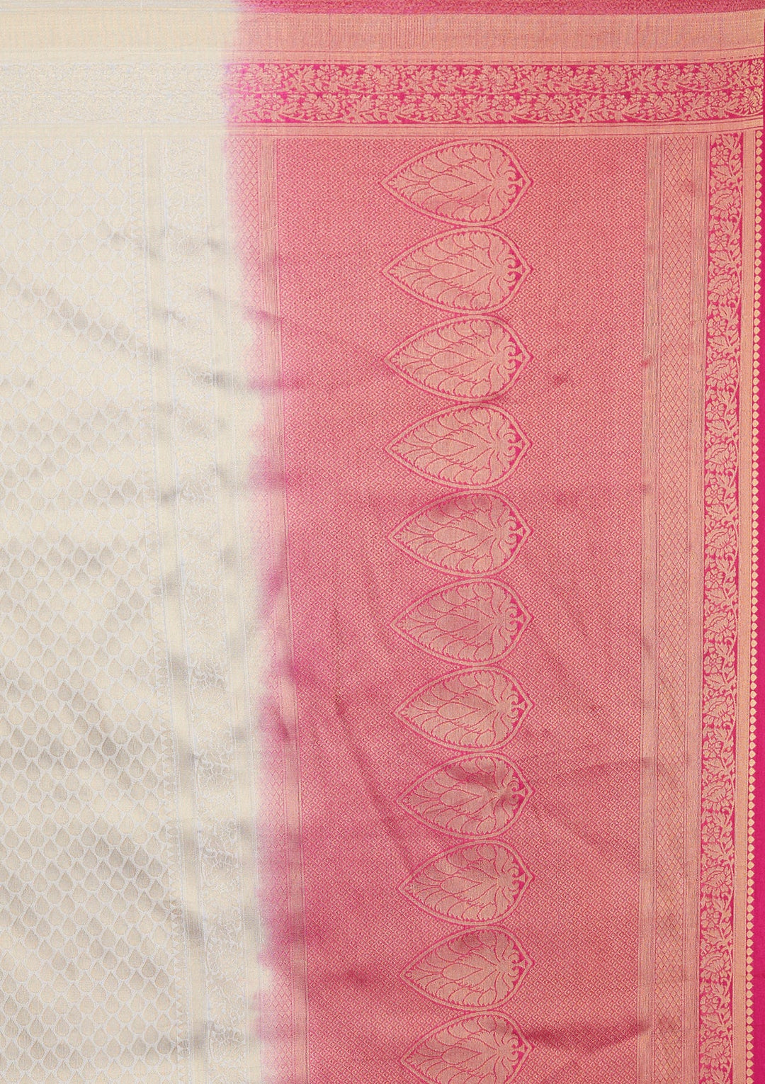 Cream Zariwork Brocade Saree - Koskii