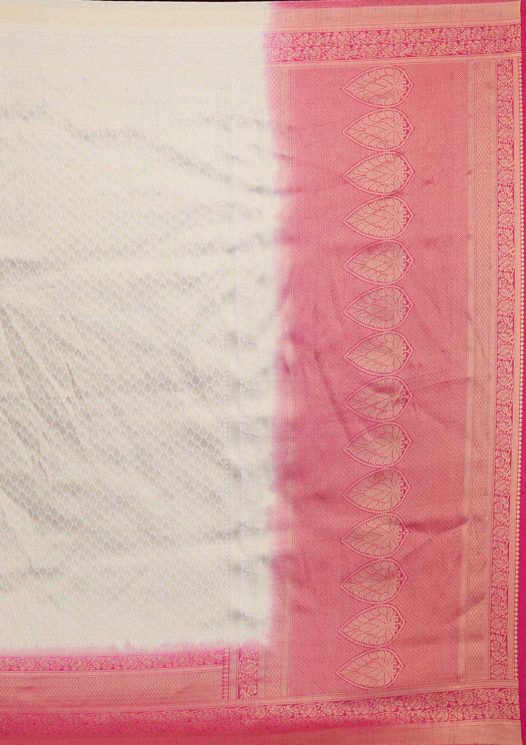 Cream Zariwork Brocade Saree - Koskii