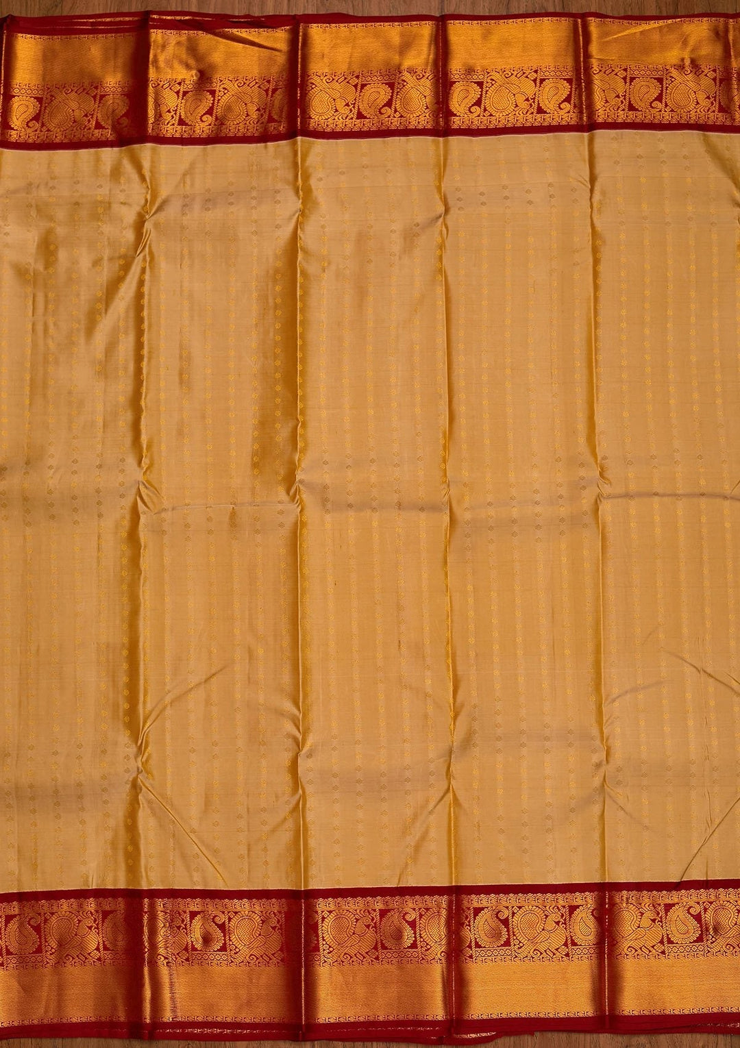 Cream Zariwork Pure Silk Designer Saree - koskii