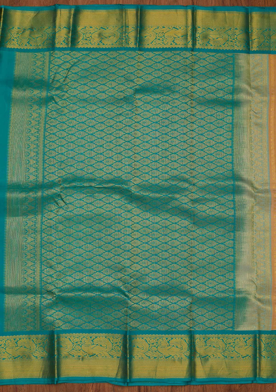 Cream Zariwork Pure Silk Designer Saree - koskii