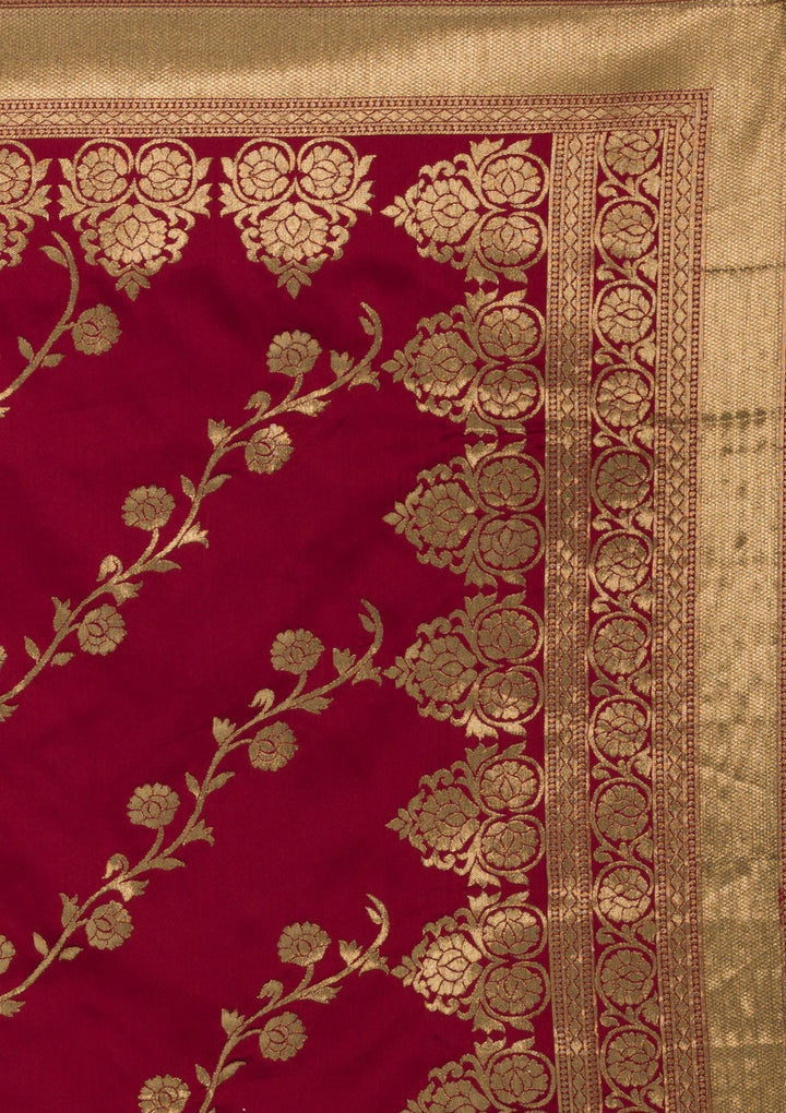 Cream Zariwork Raw Silk Designer Lehenga-Koskii