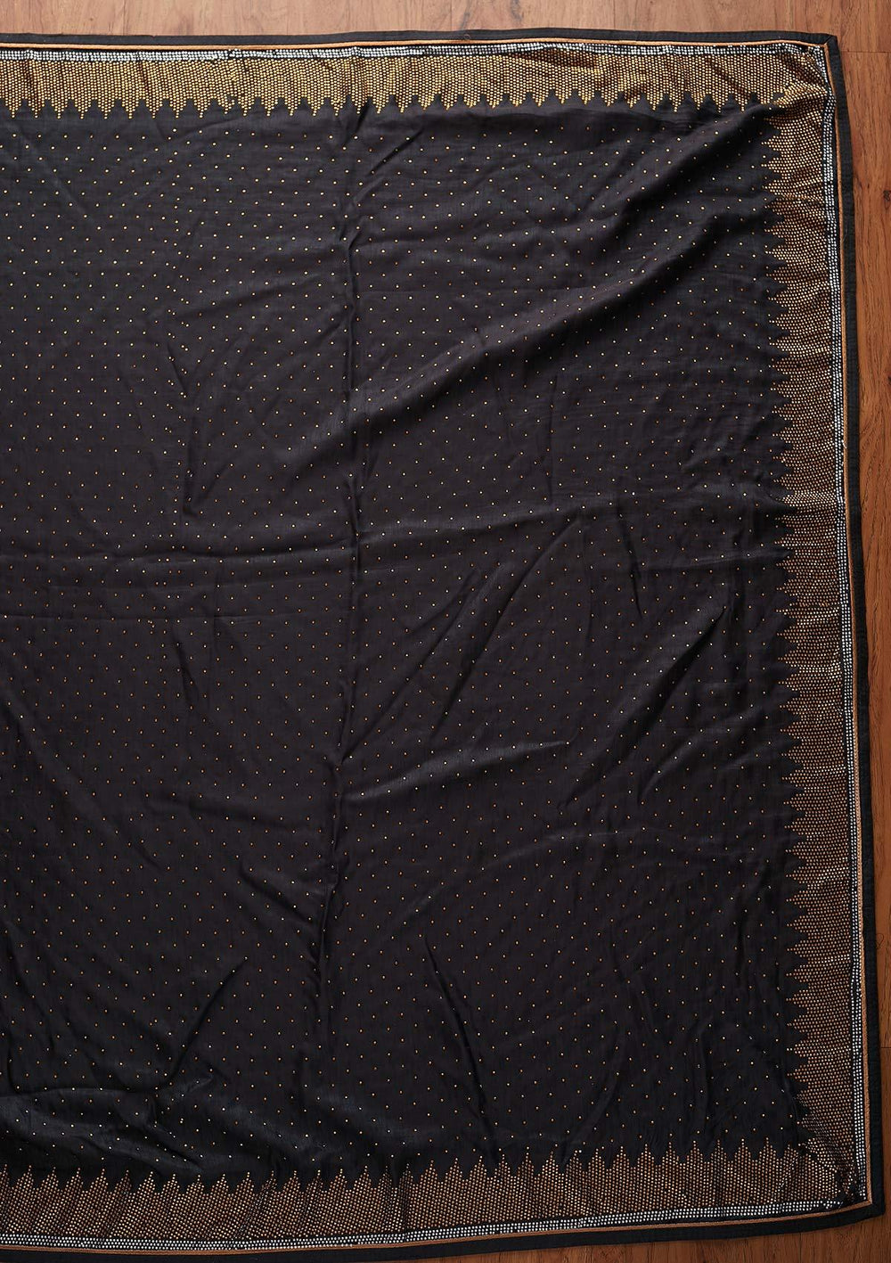 Dark Grey Swarovski Art Silk Designer Saree - koskii