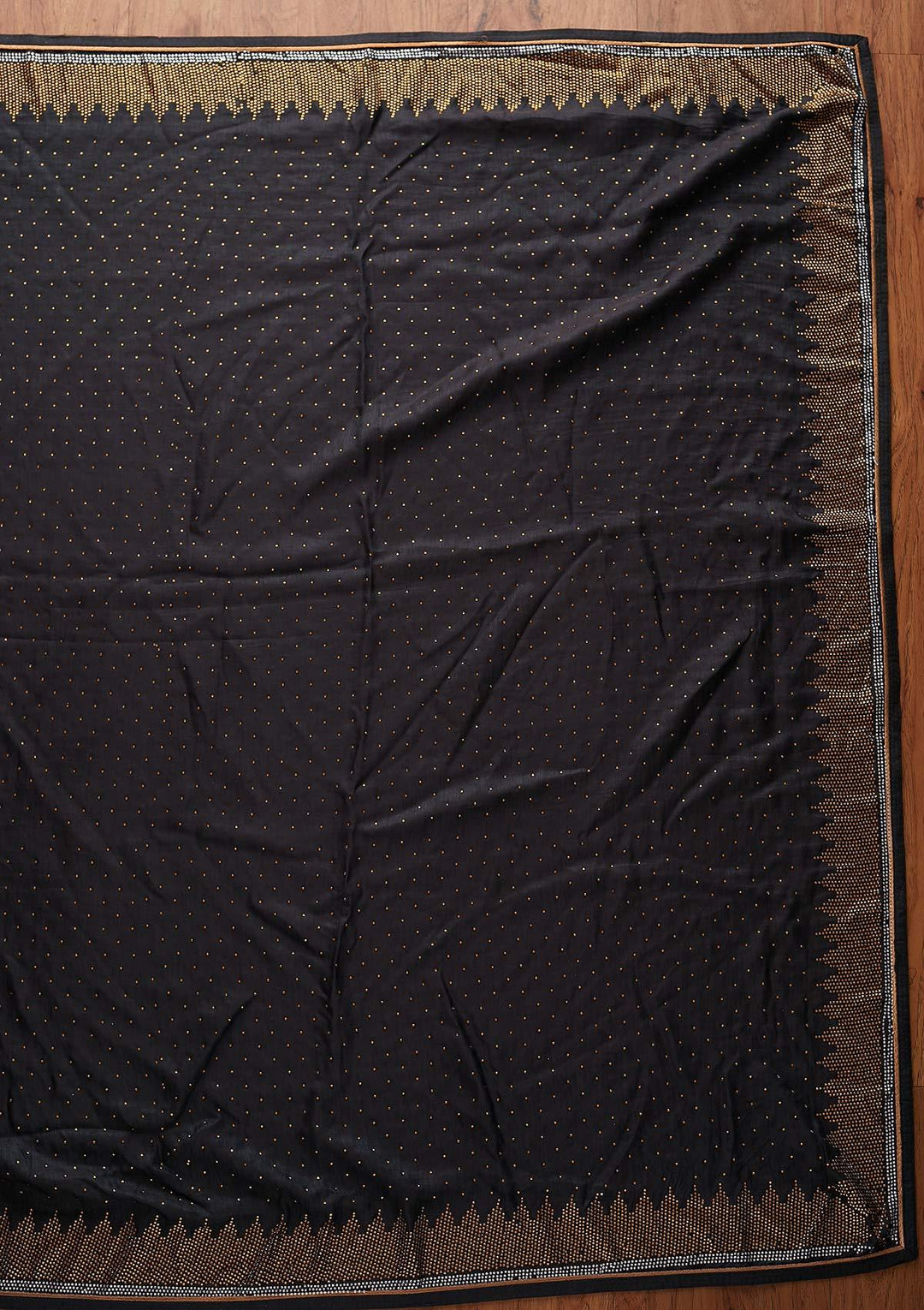 Dark Grey Swarovski Art Silk Designer Saree - koskii