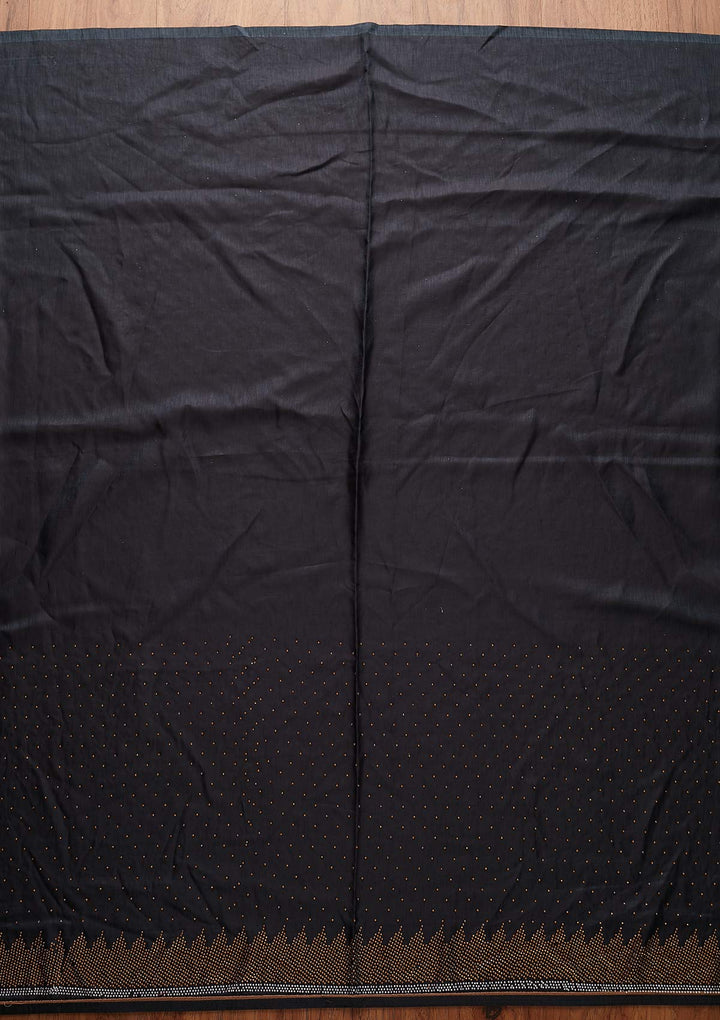 Dark Grey Swarovski Art Silk Designer Saree - koskii
