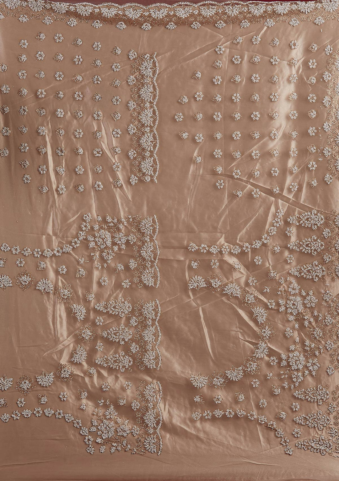 Gold Glitter Net Designer Semi-Stitched Lehenga - koskii