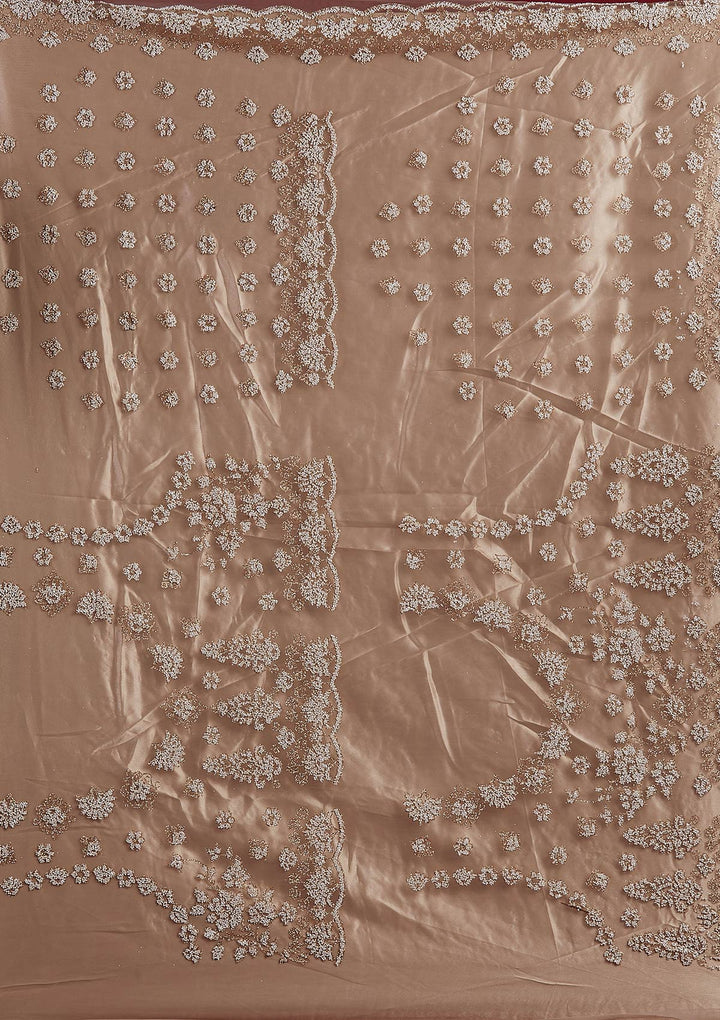 Gold Glitter Net Designer Semi-Stitched Lehenga - koskii