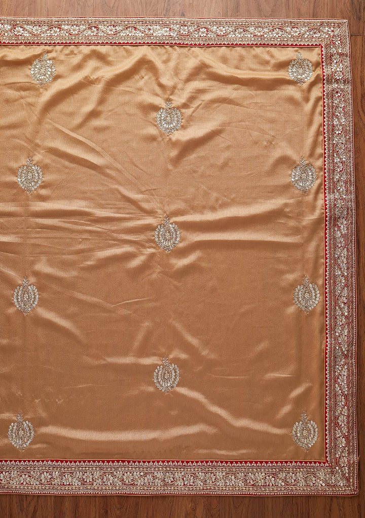 Gold Gotapatti Raw Silk Designer Saree - koskii
