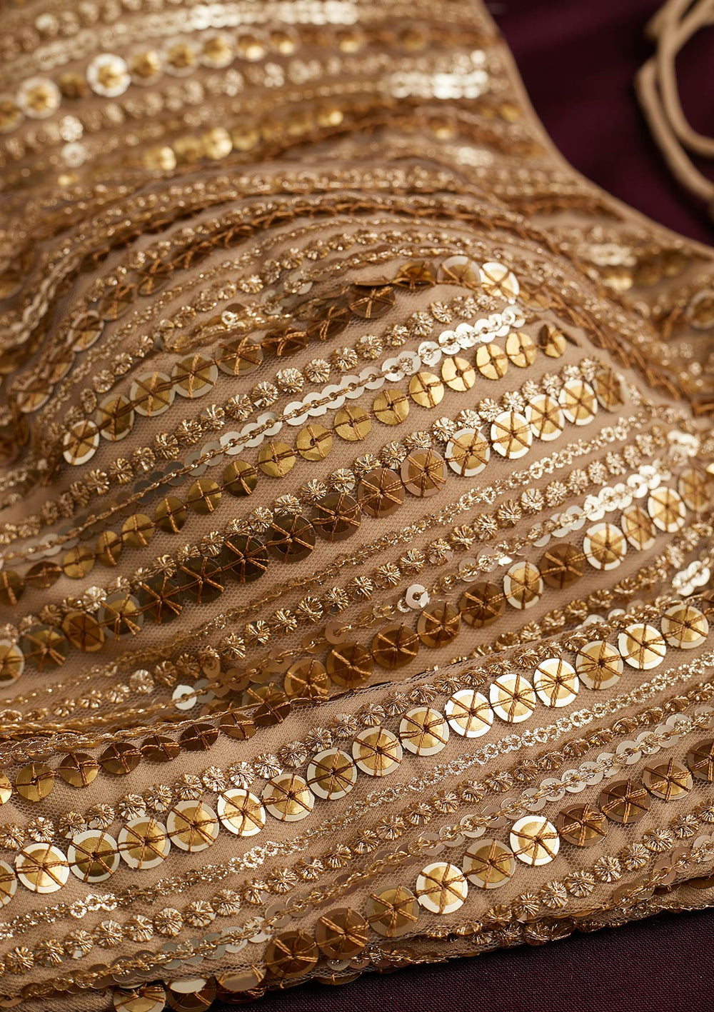 Gold Sequins Net Designer Blouse - koskii