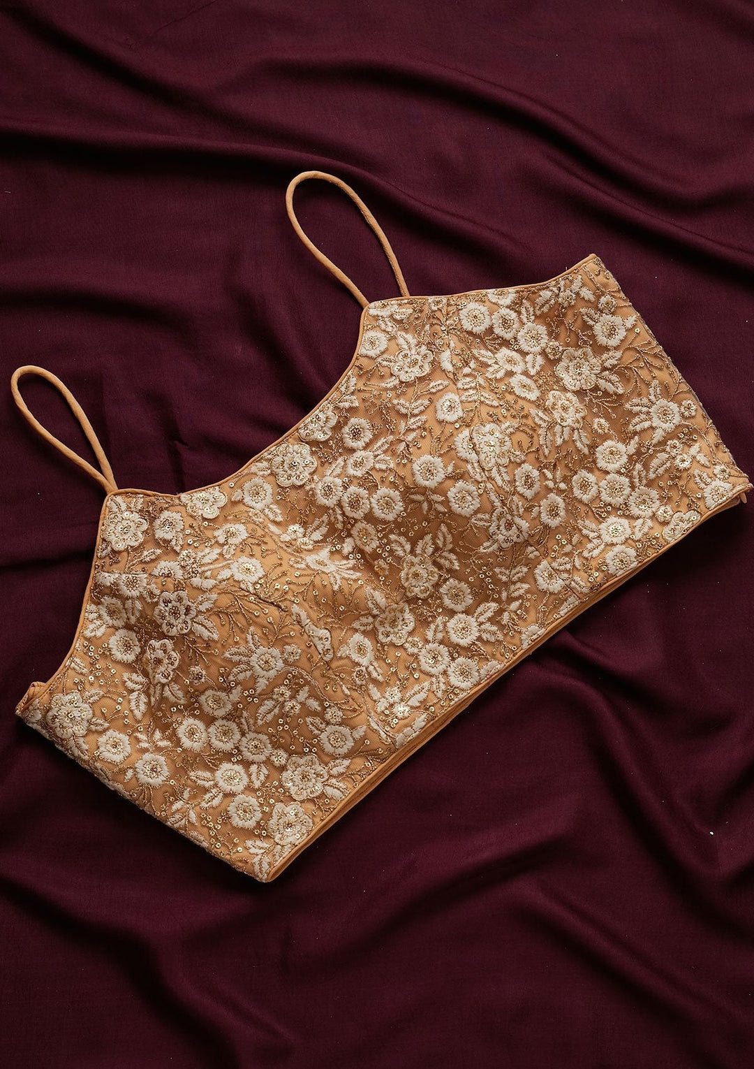 Gold Sequins Net Designer Blouse - koskii