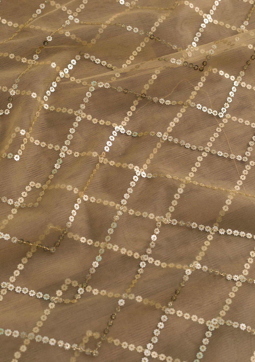 Gold Sequins Net Dupatta-Koskii
