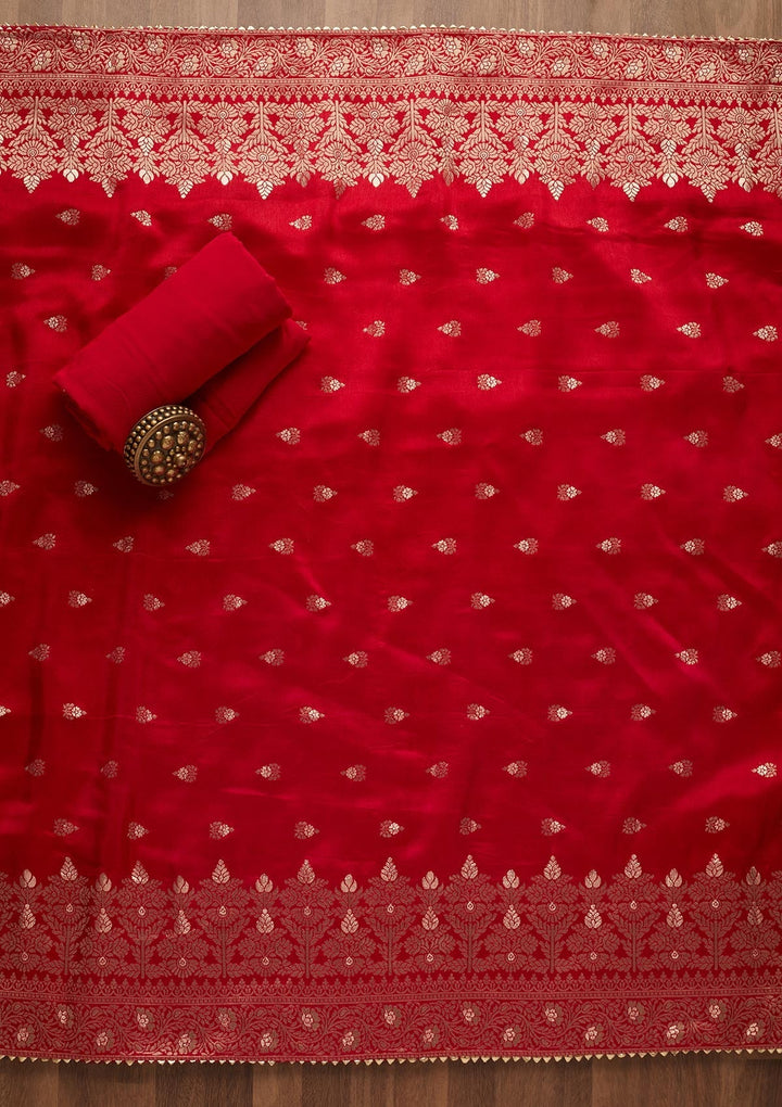 Gold Sequins Semi Crepe Unstitched Salwar Suit-Koskii